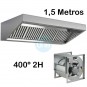 Campana Slim Baja con Motor Centrífugo 400º 2H 9/9, 3 Filtros de Carbono, 1,5 Metros Ancho, TSLS1589FC400