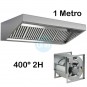 Campana Slim Baja con Motor Centrífugo 400º 2H 9/9, 2 Filtros de Carbono, 1 Metro Ancho, TSLS1089FC400
