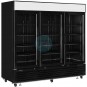 Armario Congelador Expositor Negro, 1500 Litros, Fondo 80 cm, Ancho 2 Metros, 3 Puertas, Ruedas, Ventilado, Tefcold