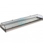Vitrina Tapas Refrigerada, Motor Externo, 1,5 Metros, 3 Parrillas, Cristal Curvo, Puertas Abatibles, LED, VG150INOX