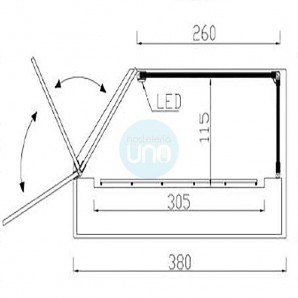 Vitrina Tapas Refrigerada, Motor Externo, 1,5 Metros, 3 Parrillas, Cristal Recto, Puertas Abatibles, LED, VG150RINOX