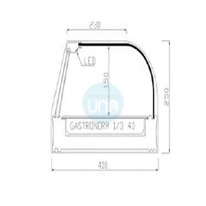Vitrina Tapas Refrigerada, Motor Externo, 1,5 Metros, 8 Cubetas, Cristal Curvo, Puertas Correderas, LED, VGFR8