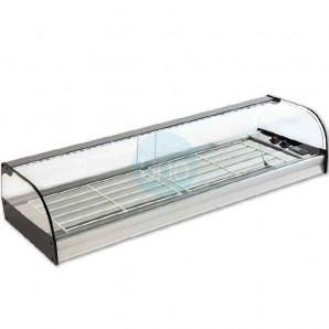 Vitrina Tapas Refrigerada, Motor Externo, 1,5 Metros, 3 Parrillas, Cristal Curvo, Puertas Correderas, LED, VGFR150