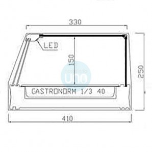 Vitrina Tapas Refrigerada, Motor Externo, 1,2 Metros, 6 Cubetas, Cristal Recto, Puertas Correderas, LED, Nogal, VGFR6R