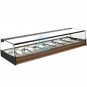 Vitrina Tapas Refrigerada, Motor Externo, 1,5 Metros, 8 Cubetas, Cristal Recto, Puertas Correderas, LED, Nogal, VGFR8R