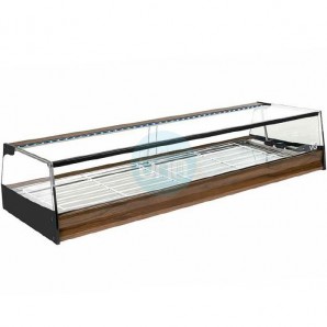 Vitrina Tapas Refrigerada, Motor Externo, 1,5 Metros, 3 Parrillas, Cristal Recto, Puertas Correderas, LED, Nogal, VGFR150R