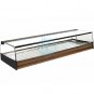 Vitrina Tapas Refrigerada, Motor Externo, 1,5 Metros, 3 Parrillas, Cristal Recto, Puertas Correderas, LED, Nogal, VGFR150R
