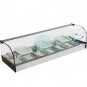 Vitrina Tapas Refrigerada, Motor Externo, 1,2 Metros, 6 Cubetas, Estante, Cristal Curvo, Puertas Correderas, LED, VGFR6E