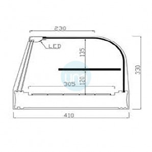 Vitrina Tapas Refrigerada, Motor Externo, 1,5 Metros, 3 Parrillas, Estante, Cristal Curvo, Puertas Correderas, LED, VGFR150E