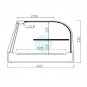Vitrina Tapas Refrigerada, Motor Externo, 1,5 Metros, 3 Parrillas, Estante, Cristal Curvo, Puertas Correderas, LED, VGFR150E