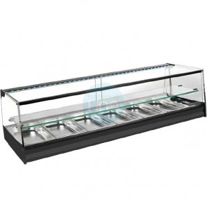 Vitrina Tapas Refrigerada, Motor Externo, 1,2 Metros, 6 Cubetas, Estante, Cristal Recto, Puertas Correderas, LED, VGFR6ER