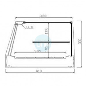 Vitrina Tapas Refrigerada, Motor Externo, 1,5 Metros, 3 Parrillas, Estante, Cristal Recto, Puertas Correderas, LED, VGFR150ER