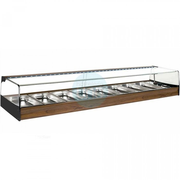 Vitrina Tapas Refrigerada, Motor Externo, 1,2 Metros, 6 Cubetas, Cristal Recto, Puertas Correderas, LED, VG20RF6GR Vitrina Tapas Refrigerada, Motor Externo, 1,2 Metros, 6 Cubetas, Cristal Recto, Puertas Correderas, LED, VG20RF6GR