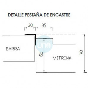 Vitrina Tapas Encastrable en Barra, 1,5 Metros, 3 Parrillas, Motor Externo, Cristal Curvo, Puertas Abatibles, LED, VGCST150