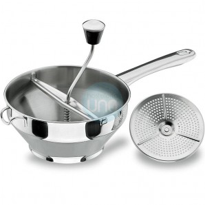Pasapurés Profesional en Acero inoxidable, 1,5 Litros, Ø 20 cm, Disco Ø 11,5 cm, con Asas, Lacor