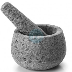 Mortero de Granito Premium de 22,5 cl, Ø 10,5 cm, Altura 7,5 cm, con Mazo, Lacor
