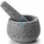 Mortero de Granito Premium de 22,5 cl, Ø 10,5 cm, Altura 7,5 cm, con Mazo, Lacor