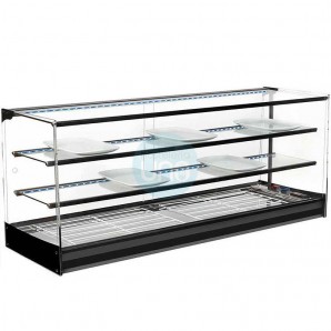 Vitrina Tapas Refrigerada, Motor Externo, 1,5 Metros, 3 Alturas, 2 Estantes, Cristal Recto, Puertas Correderas, LED, VGFR150ER2