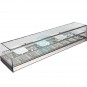 Vitrina Tapas Refrigerada, Motor Externo, 1,5 Metros, 8 Cubetas, Estante, Cristal Recto, Puertas Correderas, LED, VGMARF8ETR