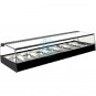 Vitrina Tapas Refrigerada, Motor Externo, 1,9 Metros, 10 Cubetas, Cristal Recto, Puertas Correderas, LED, VGT10