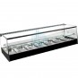 Vitrina Tapas Refrigerada, Motor Externo, 1,2 Metros, 6 Cubetas, Estante, Cristal Recto, Puertas Correderas, LED, VGT6E
