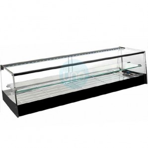 Vitrina Tapas Refrigerada, Motor Externo, 1,5 Metros, 3 Parrillas, Estante, Cristal Recto, Puertas Correderas, LED, VGT150E