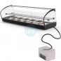 Vitrina Refrigerada para Tapas, Motor Externo, 8 Cubetas, 1,5 Metros, 1 Estante, Puertas Correderas, Cristal Curvado, SAYL