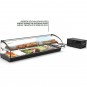 Vitrina Refrigerada para Tapas, Motor Externo, 8 Cubetas, 1,5 Metros, 1 Estante, Puertas Correderas, Cristal Curvado, SAYL