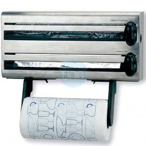 Portarrollos de Cocina de Pared, 38x30x9 cm, Acero inoxidable, Lacor