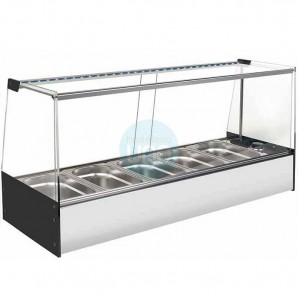 Vitrina Rerigerada de Comidas para Llevar, 1,5 Metros, 8 Cubetas, Motor Externo, Puertas Correderas, LED, VGFCL138