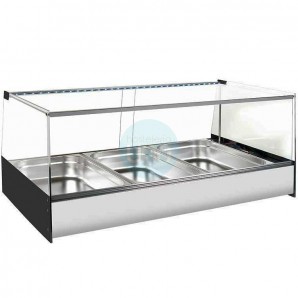Vitrina Caliente de Comida para Llevar, 1,4 Metros, 4 Cubetas, Puertas Correderas, LED, VGCAL114