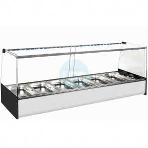 Vitrina Caliente de Comida para Llevar, 1 Metro, 6 Cubetas, Puertas Correderas, LED, VGCAL146
