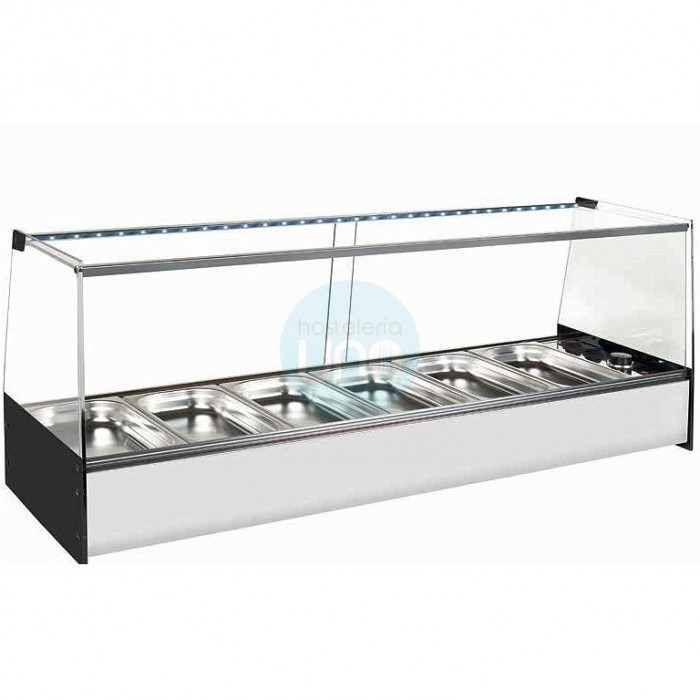 Vitrina Caliente de Comida para Llevar, 1,4 Metros, 8 Cubetas, Puertas Correderas, LED, VGCAL148 Vitrina Caliente de Comida para Llevar, 1,4 Metros, 8 Cubetas, Puertas Correderas, LED, VGCAL148