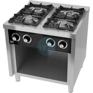 Cocina a Gas con Mueble, 4 Fuegos, 80 cm Ancho, Fondo 75 cm, HR Fainca HRC4F750E