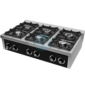Cocina a Gas con Sobremesa, 6 Fuegos, 120 cm Ancho, Fondo 75 cm, HR Fainca HRC6F750S