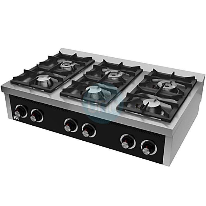 Cocina a Gas con Sobremesa, 6 Fuegos, 120 cm Ancho, Fondo 75 cm, HR Fainca HRC6F750S Cocina a Gas con Sobremesa, 6 Fuegos, 120 cm Ancho, Fondo 75 cm, HR Fainca HRC6F750S