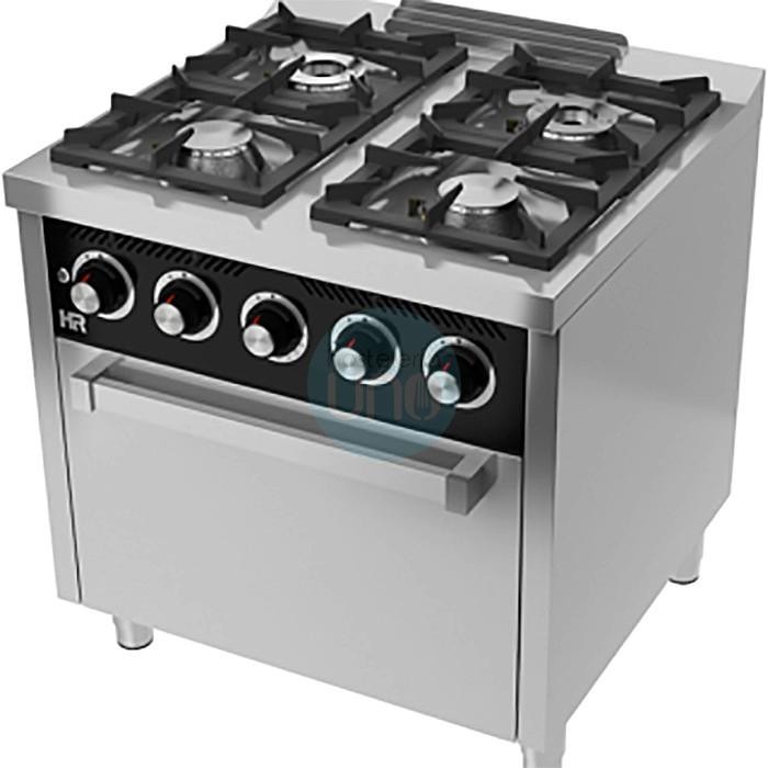 Cocina a Gas con Horno a Gas, 4 Fuegos, 80 cm Ancho, Fondo 75 cm, HR Fainca HRC4F750H Cocina a Gas con Horno a Gas, 4 Fuegos, 80 cm Ancho, Fondo 75 cm, HR Fainca HRC4F750H