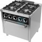 Cocina a Gas con Horno a Gas, 4 Fuegos, 80 cm Ancho, Fondo 75 cm, HR Fainca HRC4F750H