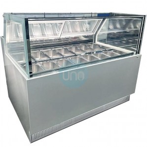 Vitrina Heladería, 1,5 Metros Ancho, 14 Cubetas, Cristal Recto, Fondo 1 Metro, EUEQC150