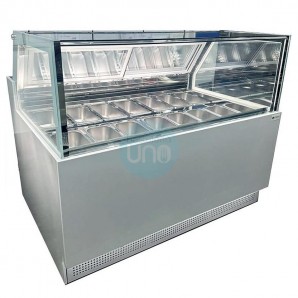 Vitrina Heladería, 1,2 Metros Ancho, 10 Cubetas, Cristal Recto, Fondo 1 Metro, EUEQC120
