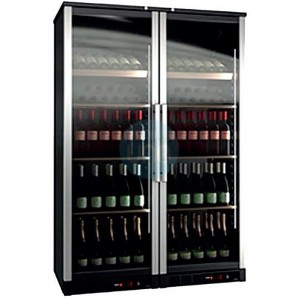 Armario de Vino Vertical, 2 Temperaturas, 188 botellas, 4 Estantes de Madera, Eutron WR600E2
