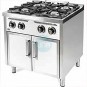 Cocina a Gas Blanca con Puertas, 4 Fuegos, 80 cm Ancho, Fondo 75 cm, HR Fainca HRC4F750EPB