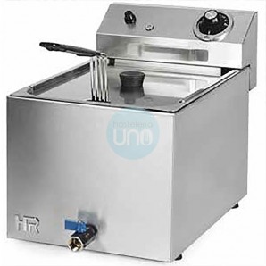 Freidora Eléctrica Trifásica, 8 Litros Cuba Simple, Grifo de Vaciado, HR Fainca HRFD8LTRIFC