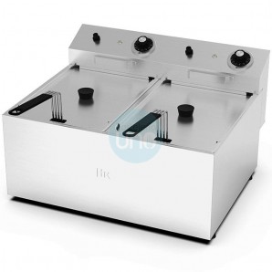 Freidora Eléctrica Sobremesa, 10+10 Litros Cuba Doble, HR Fainca HRFD10L10LS
