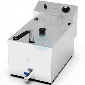 Freidora Eléctrica Trifásica, 10 Litros Cuba Simple, Grifo de Vaciado, HR Fainca HRFD10LTRIFC