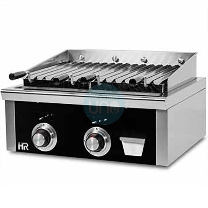 Barbacoa a Gas Sobremesa, 2 Quemadores, 60 cm Ancho, Fondo 50 cm, HR Fainca HRB6100