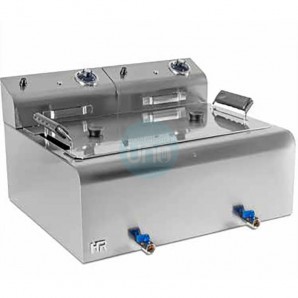 Freidora Eléctrica Sobremesa, 20 Litros Cuba Grande, Grifo de Vaciado, HR Fainca HRFD20L600