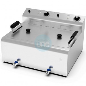 Freidora Eléctrica Sobremesa, 20 Litros Cuba Grande, Grifo de Vaciado, HR Fainca HRFD20L600
