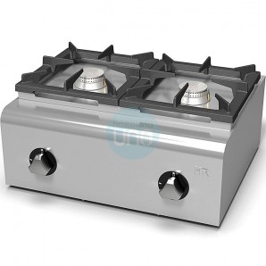 Fogón a Gas Sobremesa 60 cm Ancho, 2 Quemadores, Fondo 50 cm, HR Fainca HRFG600