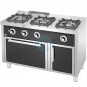 Cocina a Gas 3 Fuegos, con Horno Gas, 1,2 Metros Ancho, Fondo 60 cm, Frontal Negro, HR Fainca HRC3F600H